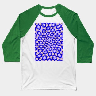 Blue and White Flower Pattern Baseball T-Shirt